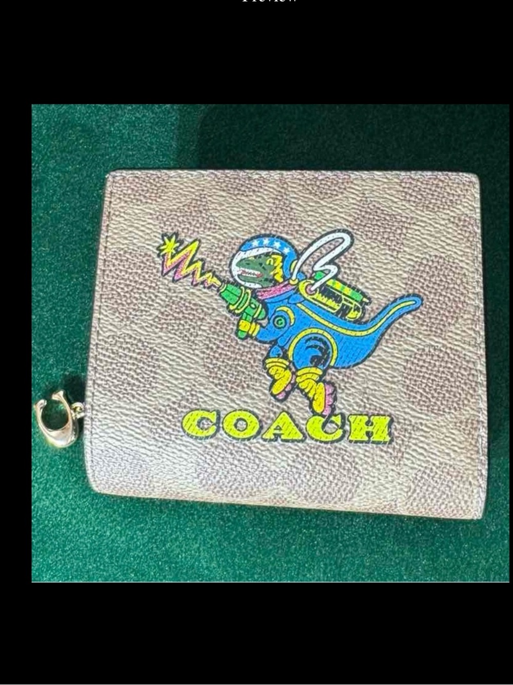 Coach Cosmic Snap Wallet in Signature Canvas With Rexy Print